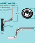 Adjustable Training Wheels For Kids Bike 14 16 18 Inches With Rust Resistant Steel Frame Rubber Wheels Easy Install Pair