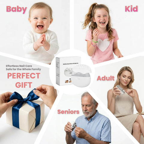 Upgraded Electric Nail Clipper With Adjustable Speeds And LED Light Automatic Trimmer For Babies Kids Adults Seniors safe grooming device.