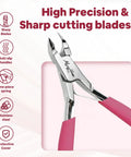 Pro Grade Cuticle Nippers And Cutter For Women With Ultra Sharp 4mm Jaws And Non Slip Grips Travel Leather Case Stainless Steel Nail Tool