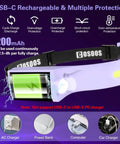 2 LED Headlamp Dope 1000 Lumen Rechargeable Flashlight With 230 Degree Wide Beam Sensor Mode USB-C charging features