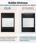 Comparison of 4x8 small bubble mailers showing thickness and protection, highlighting waterproof padded envelopes' durability.