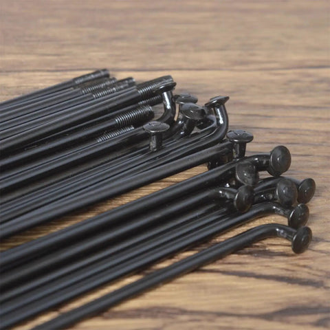 Heavy Duty Bicycle Spokes Set For Electric Bikes And Tricycles, Black Carbon Steel Spokes, 76mm To 280mm Length, Nipples Included