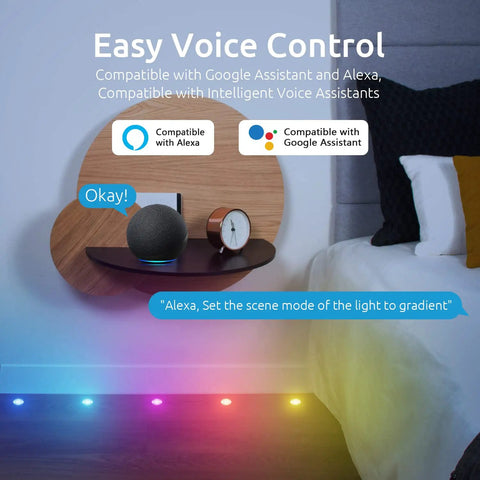 Smart RGBW LED Deck Lights Kit 10 Pcs Recessed 1.22 Inches Low Voltage With WiFi Bluetooth Control Works With Alexa Google Home IP67 Waterproof For Landscape Lighting, Stair Decor, Inground Pathway