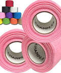 Tour Ready Anti Slip Drumstick Grip Tape Pink Three Pack Premium Comfy Cotton Gauze Wrap, showing rolls of pink grip tape.