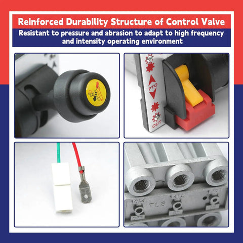 K90 PTO Hoist Control Valve With Switch And Brighter Light For Dump Trucks, Air Shift, Push To Connect Fittings overview