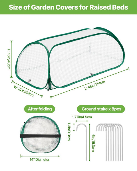 Raised Bed Garden Covers And Greenhouse Dome For Seedlings And Germination, Freeze Protection, Humidity Dome, Pest Shield, And Fast Propagation For Outdoor Growers