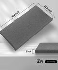 Pro Grade 2 Inch Thick Fiberglass Acoustic Panels With No Fuss Wall Hardware Two Pack Heather Grey dimensions 47.2 x 23.6 inches.