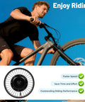 Man riding bicycle with 20 Inch Electric Bike Conversion Kit With 48V 1000W Front Hub Motor Brushless Gearless Controller