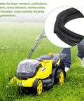 Three Sixteenth Inch ID Fuel Line Hose Ten Feet Long For Small Gas And Diesel Engines And Generators next to yellow lawnmower