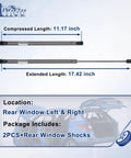 Rear Window Glass Shocks And Lift Supports Gas Springs For 2008 2012 Ford Escape compressed and extended view dimensions
