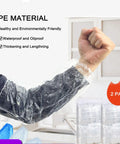 Disposable Arm Sleeve Covers 200 Pack Clear Plastic Sleeves For Painting, Repairs, Cleaning, And Tattooing With Waterproof Spill Proof Mess Proof Protection And Pro Grade Elastic Ends To Keep Your Clothes Clean.