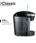 K Classic Single Serve Coffee Maker For K Cup Pods Black Finish With Removable Drip Tray pouring water
