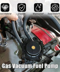 Gas Vacuum Fuel Pump installed on engine, showcasing hoses and durable material for Full Throttle Fuel Pump Kit With Filter And Hose For Kohler Briggs Stratton Kawasaki Yamaha Lawn Mower Tractor Heavy Duty Small Engine Replacement You Can Definitely Bank On.