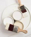 Cotton Chalk Finish Furniture Paint 16oz Matte White Chalk Mineral DIY For Wood Metal Plastic Glass Concrete And More Great For Upcycling And Home Decor Projects with brushes