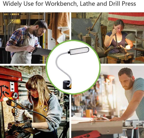 Magnetic LED Work Light 30LED 6W Gooseneck Lamp for workbench lathe drill press flexible hands free magnetic base 3 pack