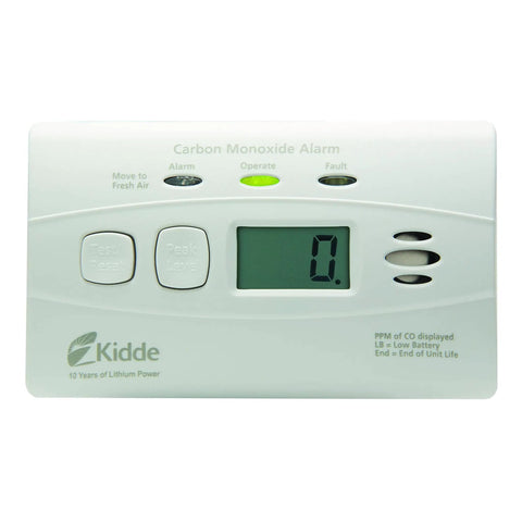 Carbon Monoxide Detector With 10 Year Battery, Digital Display And LED Status Indicators, 85 dB Alarm, No Wiring Needed, Electrochemical Sensor For Accurate CO Detection, Power Outage Ready, 3rd Edition shown front view with digital display.