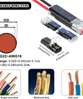 Top Shelf Double Wire Connectors With Locking Buckle, 60 Pack 2 Pin Led Strip Plug In Quick Clip Snap On Blocks for AWG22 to AWG18 wires.