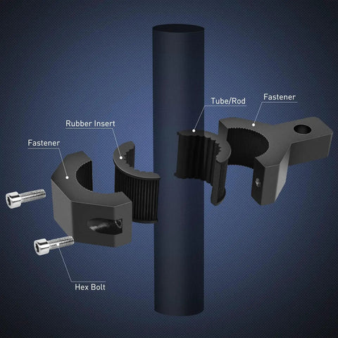Four Pack Aluminum Mounting Bracket Kit For LED Off Road Light Bars Fits 1 Inch To 2 Inch Tubes Tube Clamp with hex bolts