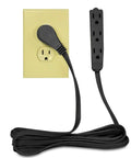 8 Foot Extension Cord With 3 Outlets, Grounded 3 Prong, Angled Flat Plug, Space Saving Power Cable For Behind Furniture Or Under Desk, Heavy Duty 3 Pack
