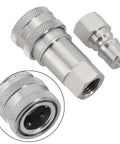 Heavy Duty Carbon Steel Hydraulic Quick Connect Coupler M14x1.5 Female Thread High Pressure Steel Ball Locking self-closing coupler
