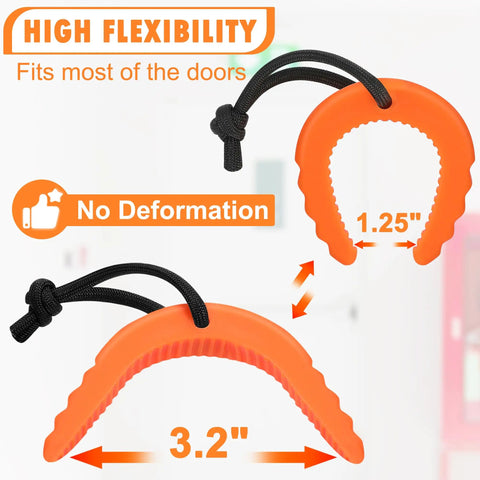 Bulletproof First Responder Door Stops 4 Piece Kit Emergency Police Kick Jammers with flexible orange rubber design.
