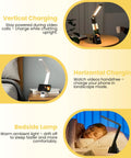 Image showcasing 7 In 1 Desk Lamp With 10W Wireless Charging Pad And Clock Dimmable LED Light With USB Charging Alarm Smart Display.