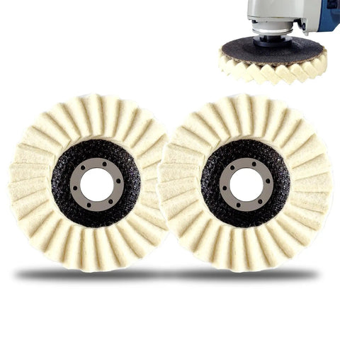 4.5 Inch Wool Polishing Pad For Angle Grinder Buffing Wheel To Shine Metal Marble Stone Furniture And Car Wax Natural Wool For A High Gloss Finish Great For All Surfaces