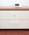 White Ceramic Star Drawer Knob Small Cabinet Pull Handle For Wardrobe Jewelry Box And Closet Doors Vintage Style Hardware For Kitchen Decor Easy Install Durable Ceramic Accent For Furniture on a dresser