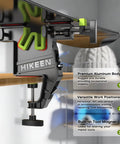 Heavy Duty Ski Snowboard Vise Set For Tuning And Waxing, Adjustable And Stable, shown clamping a snowboard horizontally