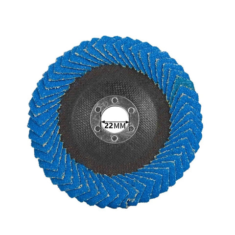 Premium Angle Grinder Polishing Flap Disc For Woodworking And Metal Sharpening 5 Inch 22MM inner hole blue sanding wheel.
