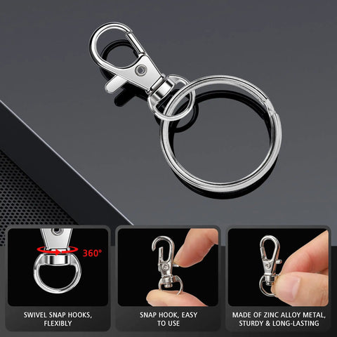 50 Piece Keychain Making Kit with Lobster Claw Clasps and Key Rings for DIY Keychains Jewelry and Lanyards detail view