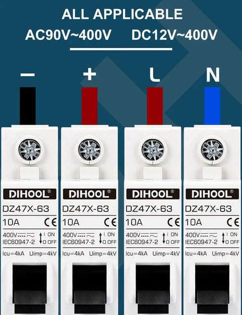 Heavy Duty AC DC Miniature Circuit Breakers 2 Pack Single Pole 10 Amp with Hella Reliable Thermal Magnetic Switch for Solar Disconnect