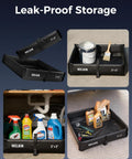 Spill Containment Berm Folding Duck Pond for Oil Changes, under sink and floor use, black 2x2 feet, heavy-duty and leak-proof.