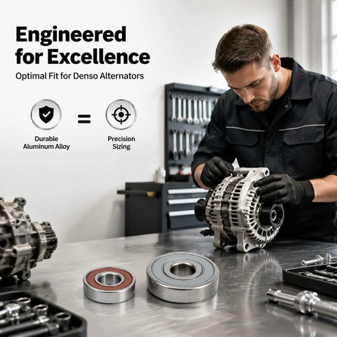 Pro Grade Alternator Bearing Kit With Small And Large Aluminum Alloy Bearings Compatible With Denso Units Oe 949100-5010 Smooth Spin No Sweat Install For Domestic Rides And Work Trucks