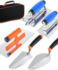 6 Piece Concrete Hand Tools Set With Edger, Groover, Finishing Trowel, Pointing Trowel, Gauging Trowel, And Tool Bag