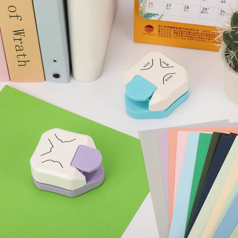 Sleek Two Piece Paper Corner Rounder Kit With Three In One Multi Size Cutter For R4 R7 R10mm Radius And Irregular Angles No Sweat Flip Design Trims Cardstock And Business Cards Fast For Perfect Craft Output Daily