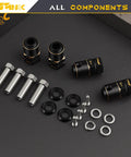 Brass Wheel Spacers Kit 4Pcs Plus 15mm Wide 20mm Length 12mm Hub RC Crawler Upgrade For Axial TRX4 1 To 10 Scale Adds Weight Wider Track More Stability And Cooler Look, black brass spacers and hardware
