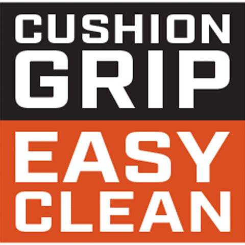 Label displaying 'Cushion Grip Easy Clean' emphasizing ergonomic handle feature for wrench set.