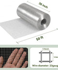 Heavy Duty 1/4 Inch Galvanized Welded Chicken Wire Mesh Roll 36 Inch By 50 Foot, 23 Gauge Garden Fencing Netting view