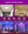 2 Pack 9 Inch Black Flush Mount LED Ceiling Lights With Adjustable 3000K 4000K 5000K Color Temperature 20W