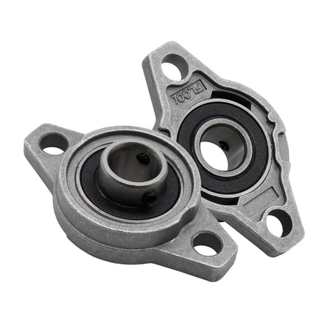 4 Pcs Pillow Block Bearing Set 10mm Bore Zinc Alloy Flange Mount Self Aligning Bearing KFL000 with 7mm Mounting Holes close-up view