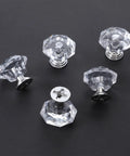 Crystal Clear Acrylic Dresser Knobs 20 Pack Diamond Shape Cabinet Knobs For Dresser Drawers Cupboards Wardrobe Furniture Pulls Handles Kitchen