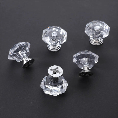 Crystal Clear Acrylic Dresser Knobs 20 Pack Diamond Shape Cabinet Knobs For Dresser Drawers Cupboards Wardrobe Furniture Pulls Handles Kitchen
