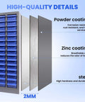 Cross-section of 75 Drawer Nut And Bolt Bins Organizer With Alloy Steel Construction, showcasing powder and zinc coating layers.