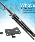 Beefy Rubber Capped Tripod Stand With Adjustable Height From 36.2 To 58 Inches Locking Safety Pin 35mm Mount Insert