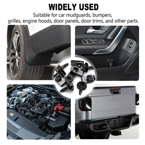 All In One M6 1.0 Fender Liner Screw And U Nut Clips Kit with 50 pieces for engine cover and body fasteners, various views