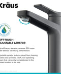 Indy Single Handle Vessel Bathroom Faucet Chrome Finish Solid Brass Construction with adjustable aerator close-up