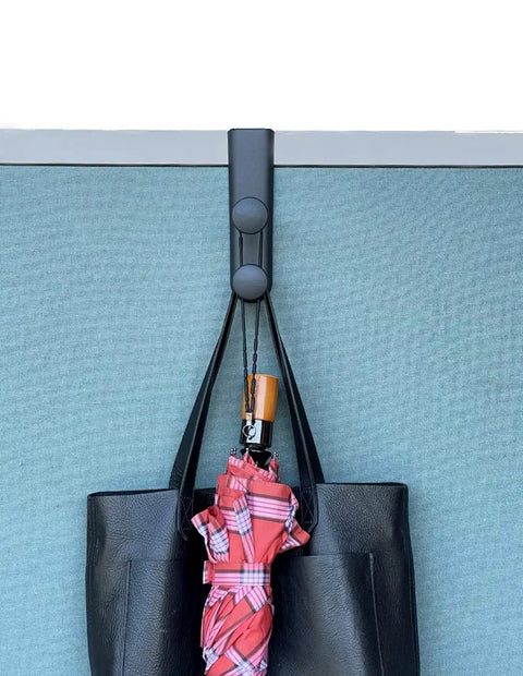 Over The Panel Garment Hanger For Cubicles With Double Posts Fits Two And A Half To Three Inch Office Partition Panels Black
