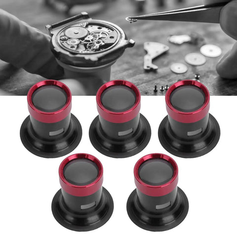 Watchmakers Loupe Set with 3X 5X 10X 15X and 20X Magnifiers Aluminum Alloy Construction for home and pro jewelry repair