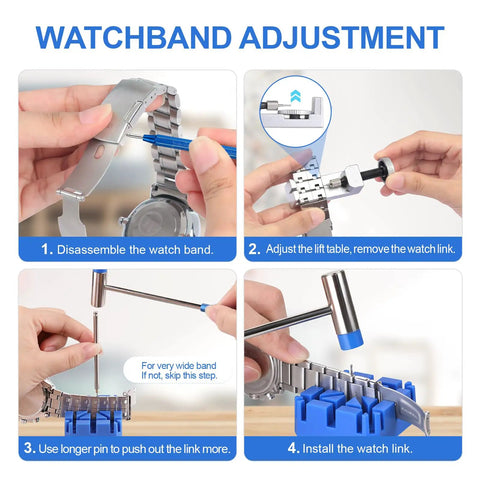 Watch Link Removal Kit With Leather Strap Punch And Durable Band Tool For Quick Repair No Fuss Adjustment And Resizing tutorial